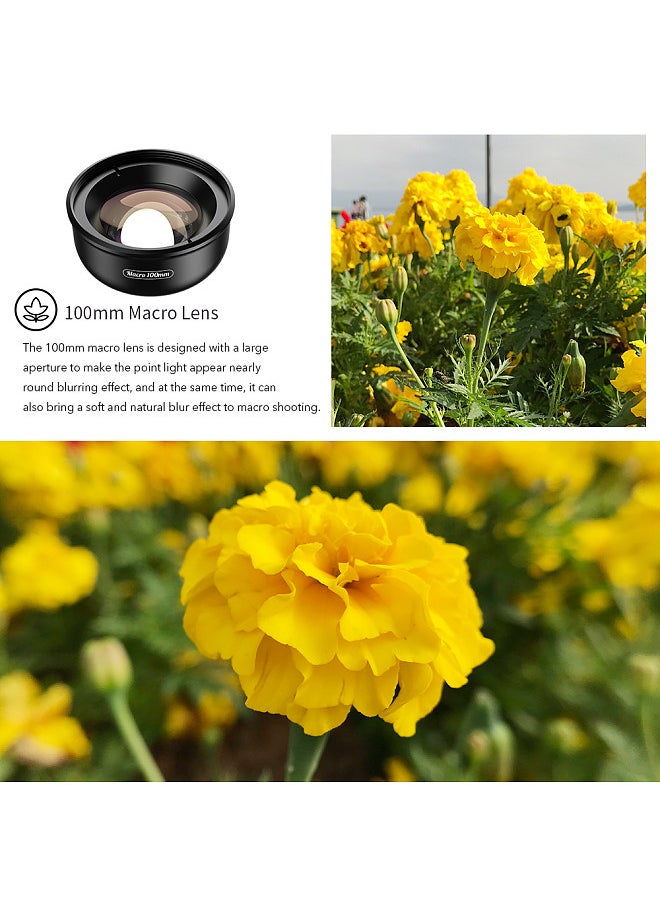 APEXEL APL-HB100mm Universal Smartphone Macro Lens 4K HD Phone Camera Lens No Distortion Blurry Background Compatible with iPhone 11/XS/XS Max/XR/X/8/8 Plus  - Image 4