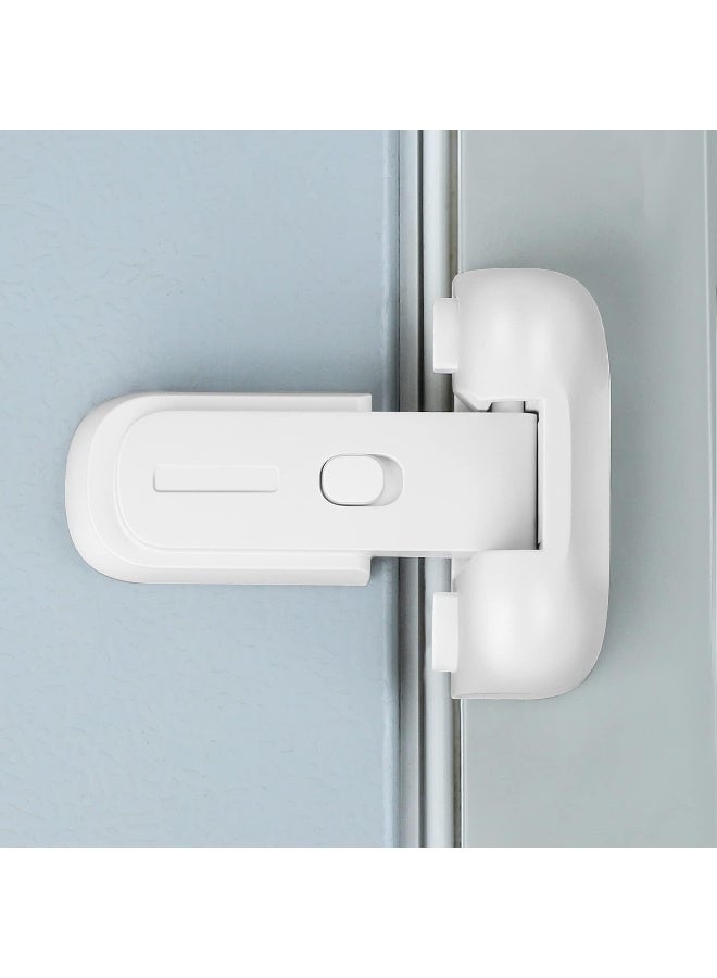 CLYMENE Refrigerator Fridge Freezer Door Lock for Kids, Child Proof Refrigerator Latch Lock to Keep Door Closed, No Tools Required and Easy Installation (White) - Image 1