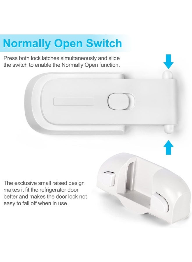 CLYMENE Refrigerator Fridge Freezer Door Lock for Kids, Child Proof Refrigerator Latch Lock to Keep Door Closed, No Tools Required and Easy Installation (White) - Image 4