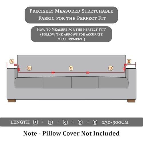 Lukzer 4 Seater Pastel Green Starlight Sofa Cover | 240 GSM Universal Stretch Fit Jacquard Fabric Couch Protector | Fully Covered Anti Slip & Washable Sofa Cover | (230-300cm/SC-143-04) - Image 2