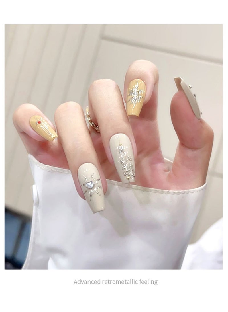 Miss Gooey Nail Polish Color Cream Solid Gel Gold Mirror Metallic Glue Ultra Bright Nude Quick Drying 60 Seconds Salon Quality Bright Soak Requires UV Lamp Home DIY Manicure Painted Glue 8g  - Image 2