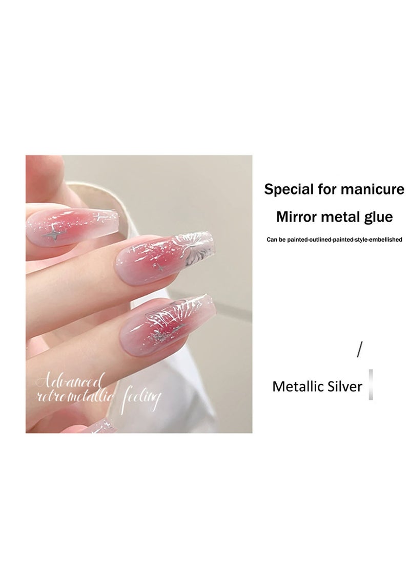 Miss Gooey Nail Polish Color Cream Solid Gel Gold Mirror Metallic Glue Ultra Bright Nude Quick Drying 60 Seconds Salon Quality Bright Soak Requires UV Lamp Home DIY Manicure Painted Glue 8g  - Image 5