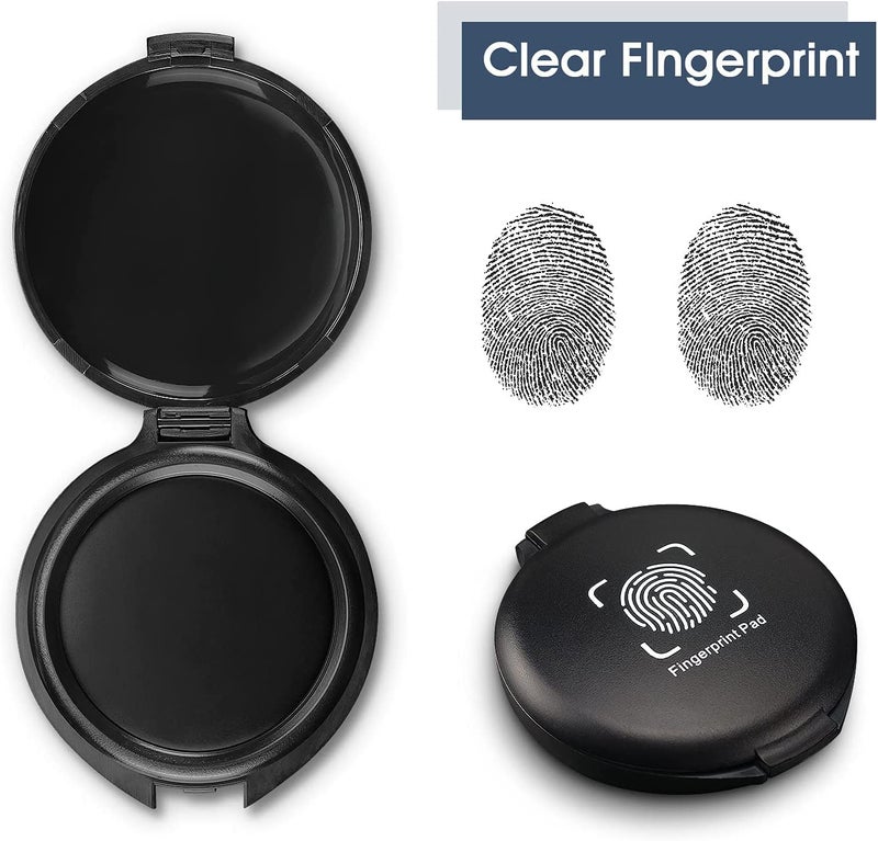 ExcelMark Fingerprint Ink Pad (Pack of 2) - Thumbprint Ink Pad for Notary Supplies Identification Security ID Fingerprint Cards Law Enforcement Fingerprint kit Black Ink pad Stamp pad huella dactilar - Image 2
