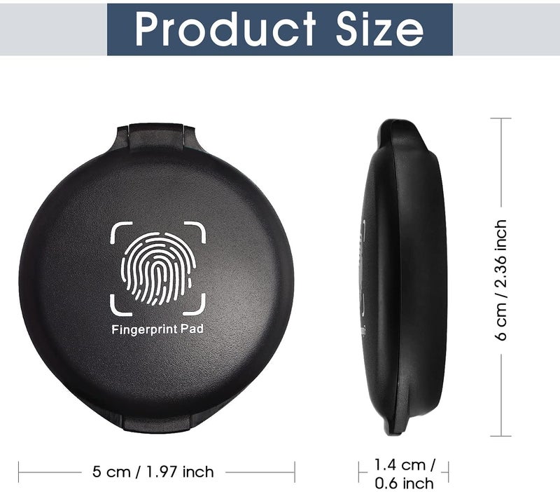 ExcelMark Fingerprint Ink Pad (Pack of 2) - Thumbprint Ink Pad for Notary Supplies Identification Security ID Fingerprint Cards Law Enforcement Fingerprint kit Black Ink pad Stamp pad huella dactilar - Image 1