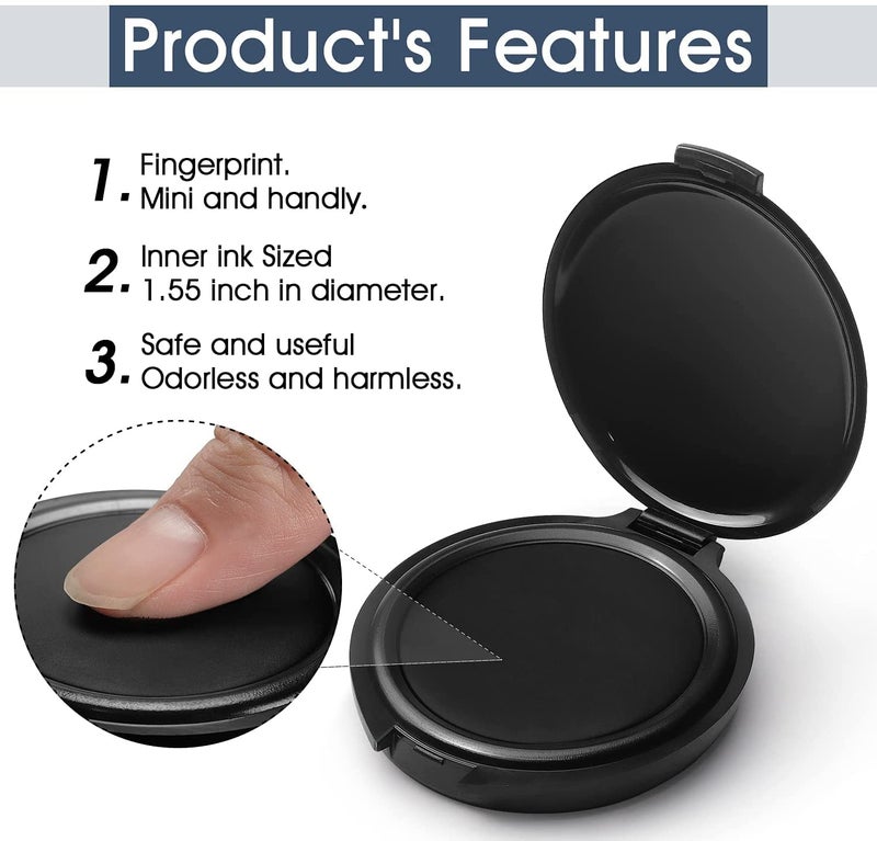 ExcelMark Fingerprint Ink Pad (Pack of 2) - Thumbprint Ink Pad for Notary Supplies Identification Security ID Fingerprint Cards Law Enforcement Fingerprint kit Black Ink pad Stamp pad huella dactilar - Image 3