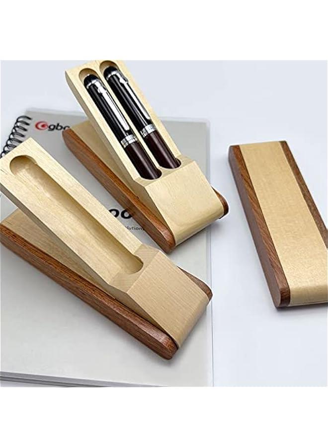 Wood Pen Display Box Single/Double Pen Presentation Case Organizer Box Storage Box Pen Collection Case Wood Pen Case Display Box For Adults For 2 Pens Fountain Pen Storage Box - Image 4