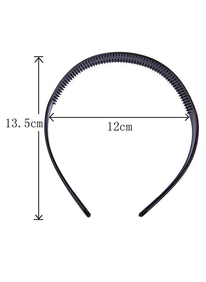 lasenersm 2 Pieces Plastic Headband With Teeth Simple Fashion Hair Hoop Hairband Headwear Plastic Hair Acessories Hair Bands For Women Girls, 1.8Cm Width, Black, Brown  - Image 3