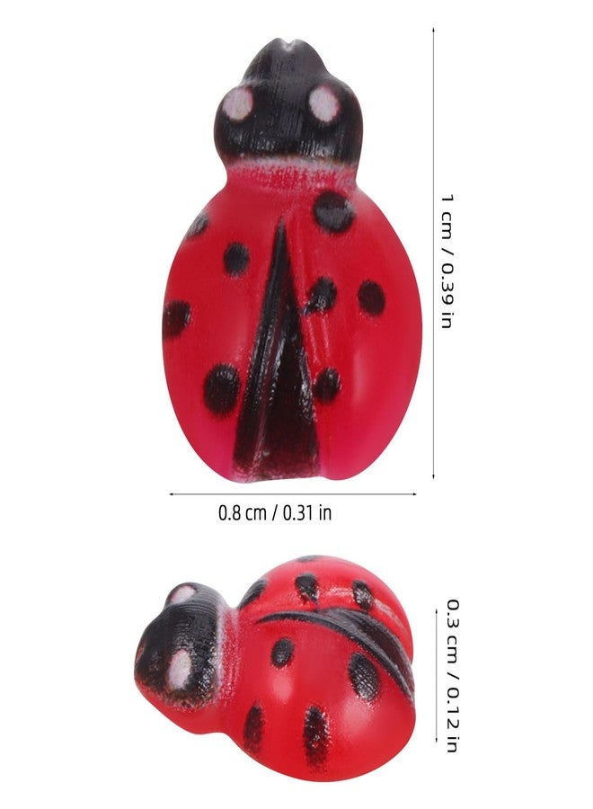 TOYANDONA 100pcs Mini Ladybug Figurines Adorable Resin Statues for Garden Decoration for Terrariums Fairy Gardens and Party Favors Bulk Mini Ladybug Toys for Creative Play - Image 2