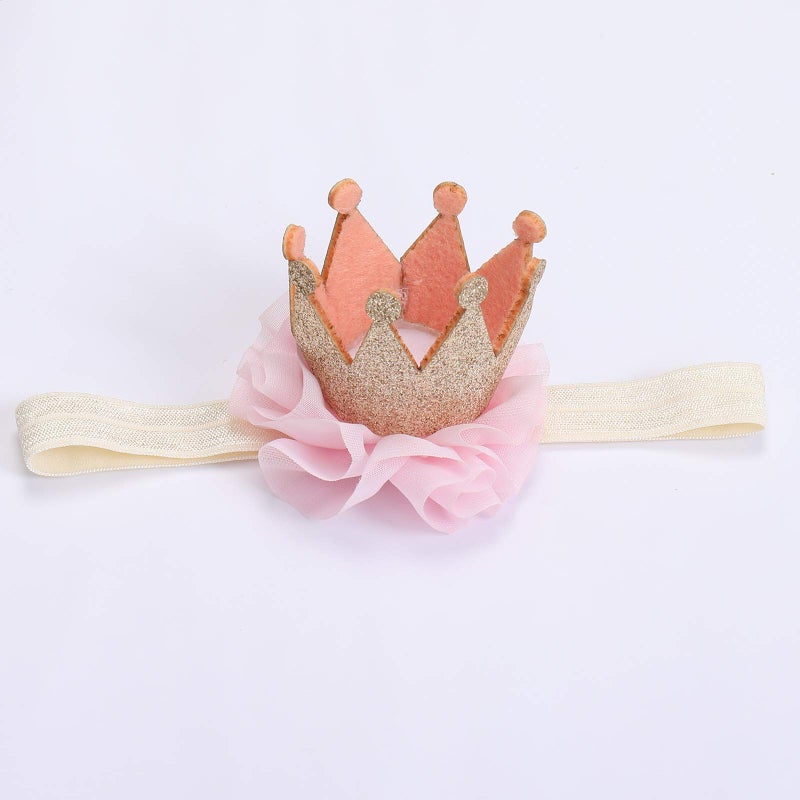 IDOPIP My 1/2 1st Birthday Outfit Baby Girls Shiny Crown Romper + Ruffle Tulle Skirt + Sequins Crown Flower Headband Glitter Party dress 3PCS Photo Cake Smash Clothes Set Gold 1/2 Birthday 3-6 Months - Image 5