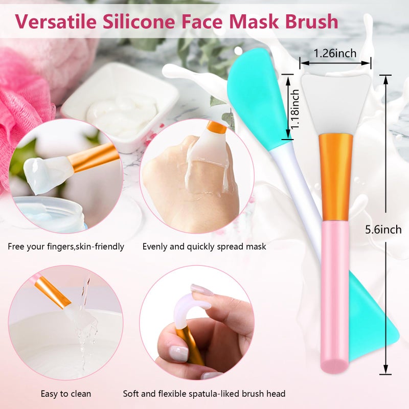 Yokilly Silicone Face Scrubber, 2pcs Exfoliating Lip Brush, 4pcs Cleansing Brush,2pcs Face Mask Brush Exfoliator Blackhead Skin Tool - Image 2