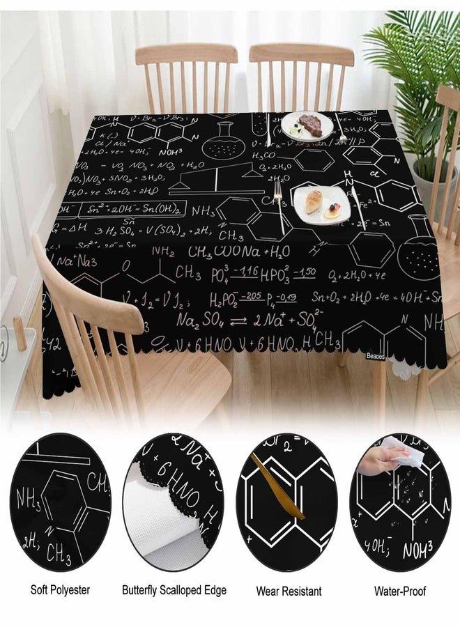 Beabes Tablecloth Chemistry, Chemistry Formulas Laboratory Equipment Rectangular Table Cover Kitchen Table Cloth for Dining Hotel Coffee Parties Tabletop Decoration, 52x70 Inch - Image 4