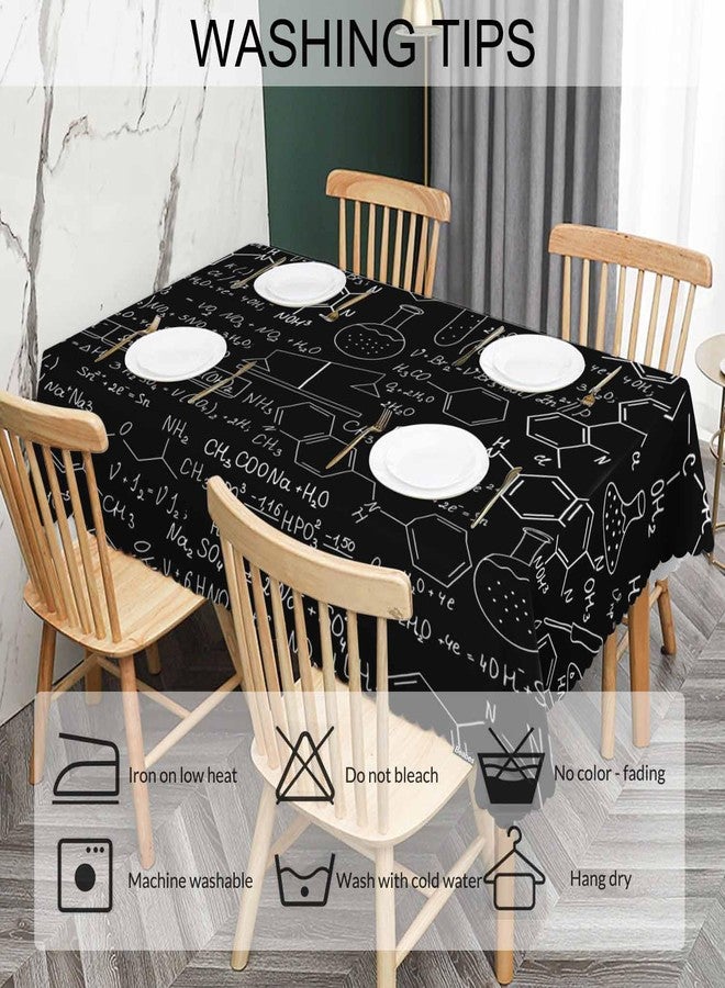 Beabes Tablecloth Chemistry, Chemistry Formulas Laboratory Equipment Rectangular Table Cover Kitchen Table Cloth for Dining Hotel Coffee Parties Tabletop Decoration, 52x70 Inch - Image 5