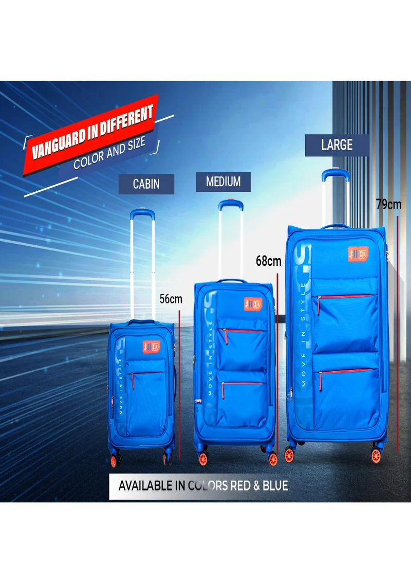 Skybags Vanguard Cabin-20 Inch Luggage with Anti Theft Zipper | TSA Lock| Smooth Dual Wheels| Wet Pouch for toiletries| Blue