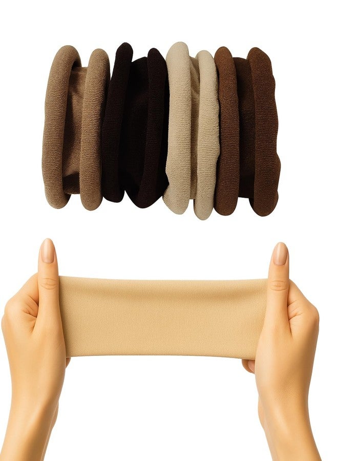 ANNACREATIONS ANNA CREATIONS 4 Pcs Cotton Hair Rubber Bands for Women & Girls - Soft Elastic Ponytail Holders - No Damage Hair Ties for Thick, Long, Curly Hair - Multicolor Stylish Scrunchies - Image 3