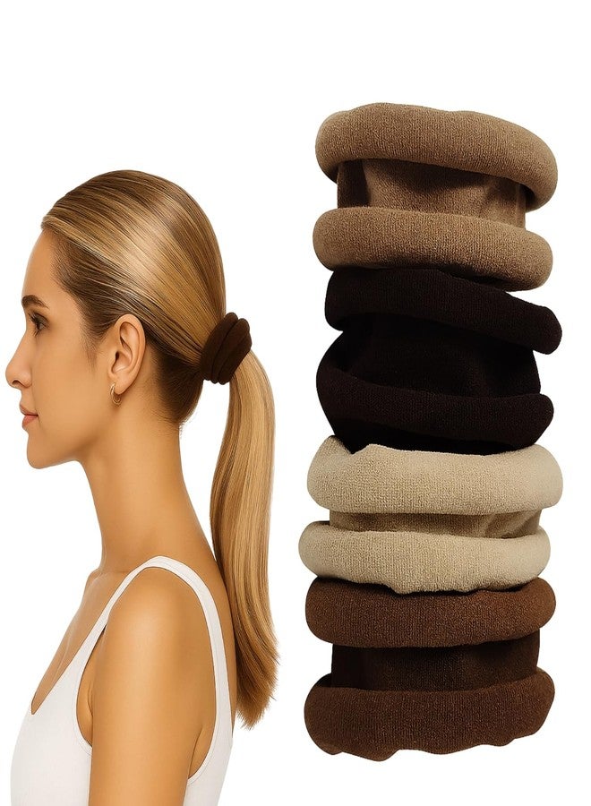 ANNACREATIONS ANNA CREATIONS 4 Pcs Cotton Hair Rubber Bands for Women & Girls - Soft Elastic Ponytail Holders - No Damage Hair Ties for Thick, Long, Curly Hair - Multicolor Stylish Scrunchies - Image 1