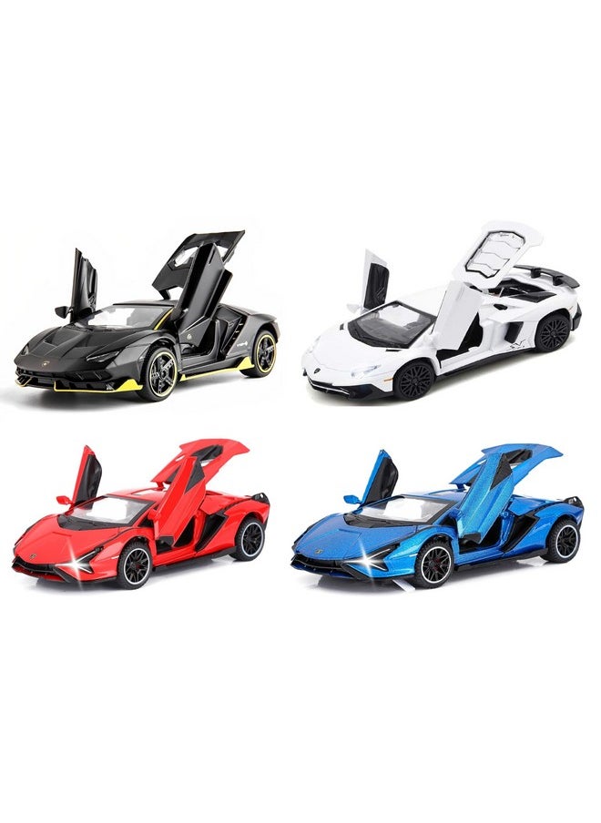 Sky Tech Sky Tech® Lamborghini Car Toy Die-cast Metal Car Model Car Pull Back car Super car with Openable Doors with Sound and Light for Birthdays Gift Party Decorations Great for Kids Boys Girls 1:32 Scale  - Image 2