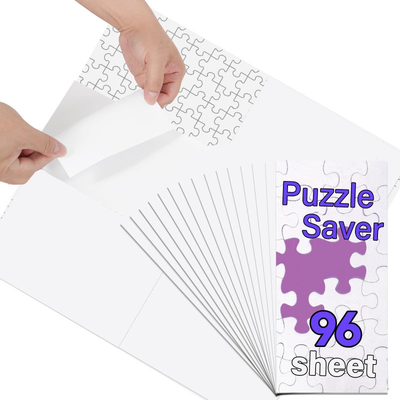 KOSTBAR Puzzle Glue Sheets for 1000Pieces 96 PCS Puzzles Saver Sheets Easy Peel and Stick Jigsaw Sticker Sheets NoClean Puzzle Glue Stickers Gifts for Puzzles Lovers 96 PCS - Image 3