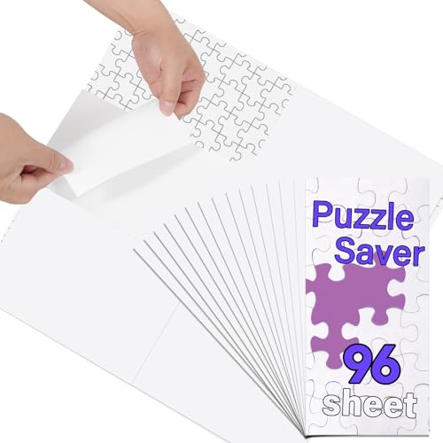 KOSTBAR Puzzle Glue Sheets for 1000Pieces 96 PCS Puzzles Saver Sheets Easy Peel and Stick Jigsaw Sticker Sheets NoClean Puzzle Glue Stickers Gifts for Puzzles Lovers 96 PCS - Image 1