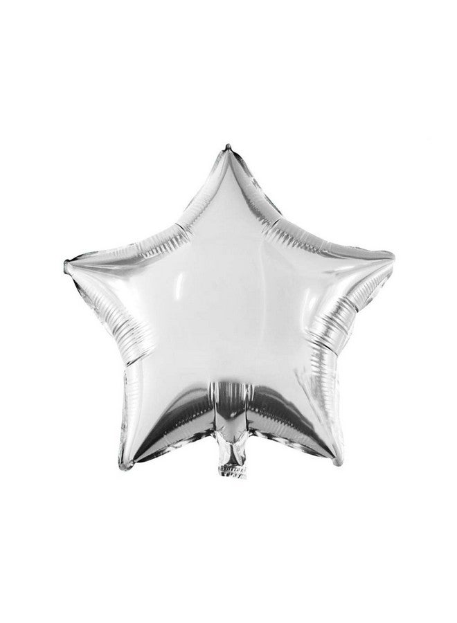 سيمبل بوليمر بالونات ستار من رقائق الفويل مقاس 45.72 سم، بالونات مايلر لتزيين الحفلات، بالونات فضية 10 قطع - Image 1