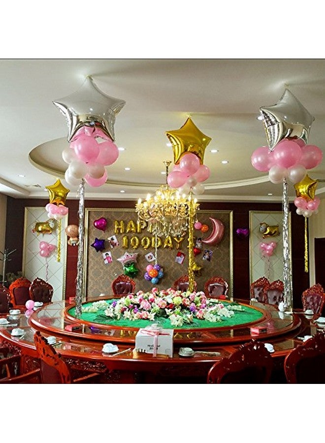 سيمبل بوليمر بالونات ستار من رقائق الفويل مقاس 45.72 سم، بالونات مايلر لتزيين الحفلات، بالونات فضية 10 قطع - Image 4