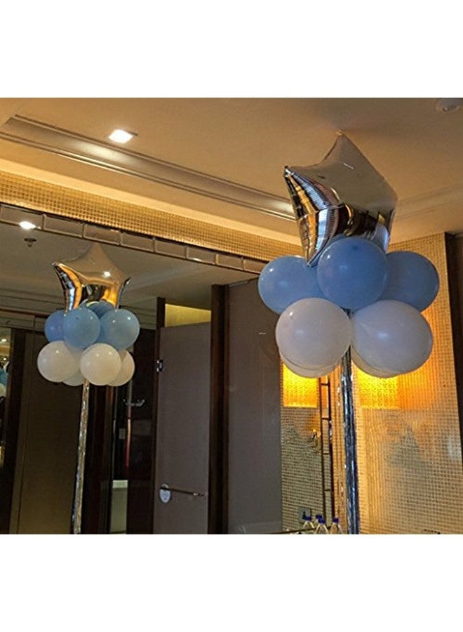 سيمبل بوليمر بالونات ستار من رقائق الفويل مقاس 45.72 سم، بالونات مايلر لتزيين الحفلات، بالونات فضية 10 قطع - Image 5