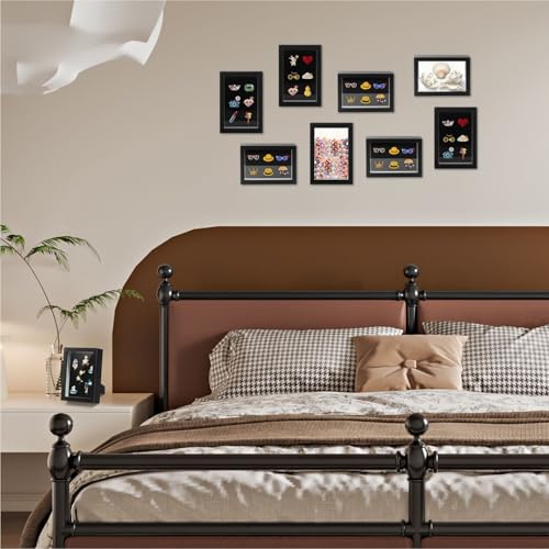 CROISSANT Black Lapel Pin Display Case, 4x6 Shadow Box Frame for Walls and Desktops,Shadow Box for Pins, Enamel Pin Display Frame（Black，4X6 1 Pack） - Image 3