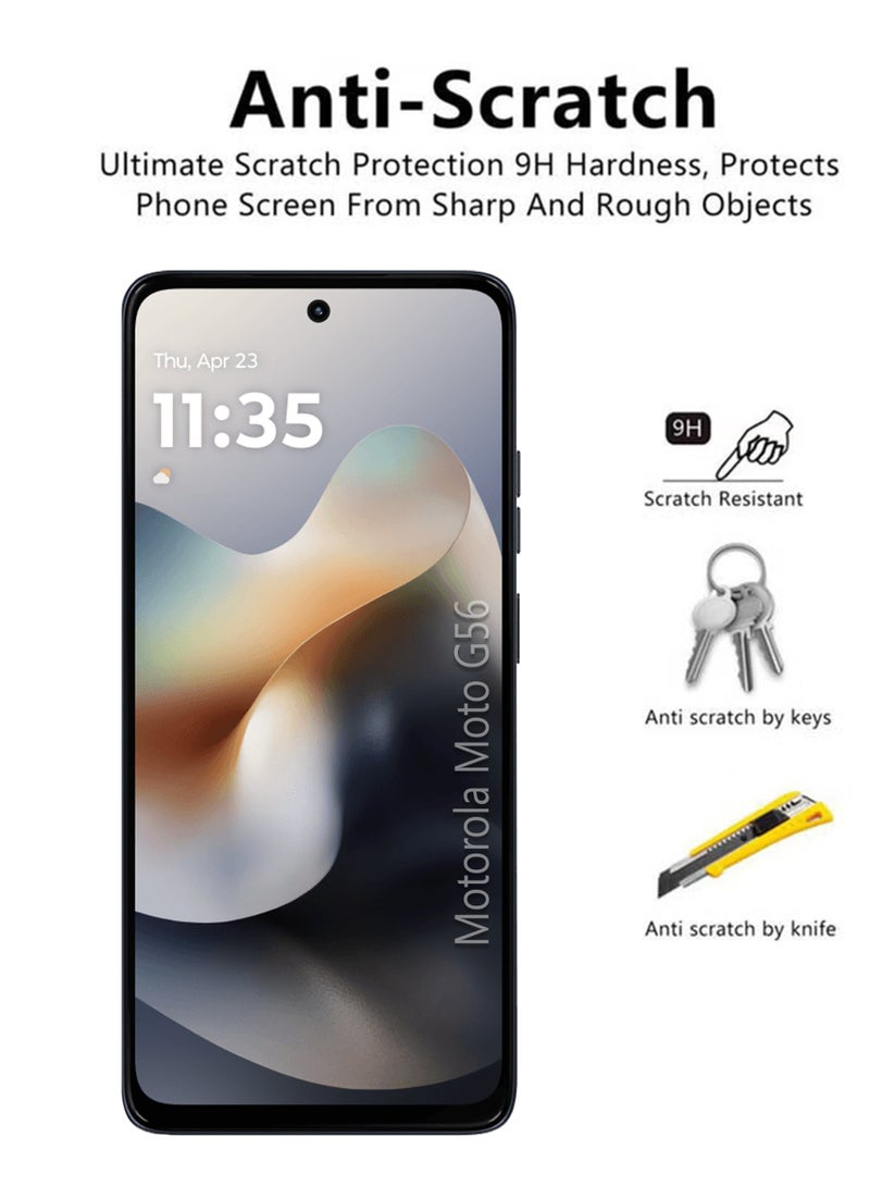 Motorola Moto G56 Screen Protector | Tempered Glass Compatible with Motorola Moto G56| Screen Protector Full HD Quality Tempered Glass Anti-Scratch Edge to Edge Coverage with Easy Installation Kit - Black - Image 3