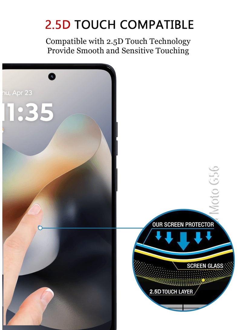 Motorola Moto G56 Screen Protector | Tempered Glass Compatible with Motorola Moto G56| Screen Protector Full HD Quality Tempered Glass Anti-Scratch Edge to Edge Coverage with Easy Installation Kit - Black - Image 5