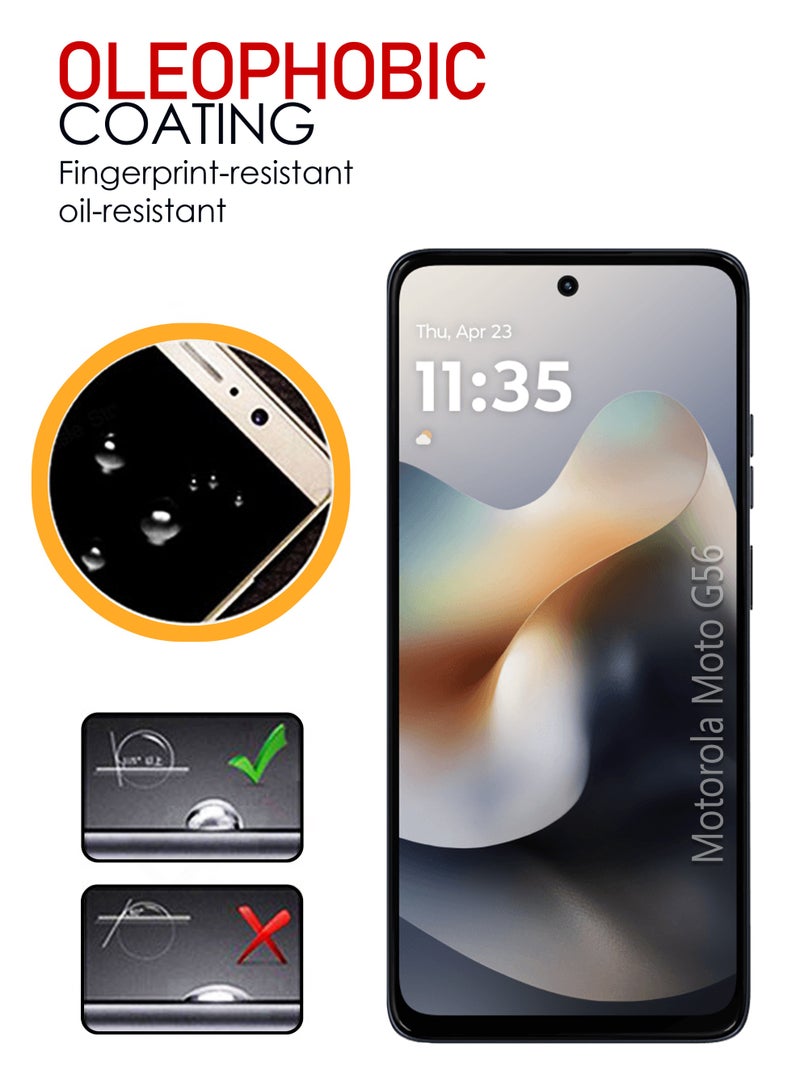Motorola Moto G56 Screen Protector | Tempered Glass Compatible with Motorola Moto G56| Screen Protector Full HD Quality Tempered Glass Anti-Scratch Edge to Edge Coverage with Easy Installation Kit - Black - Image 4