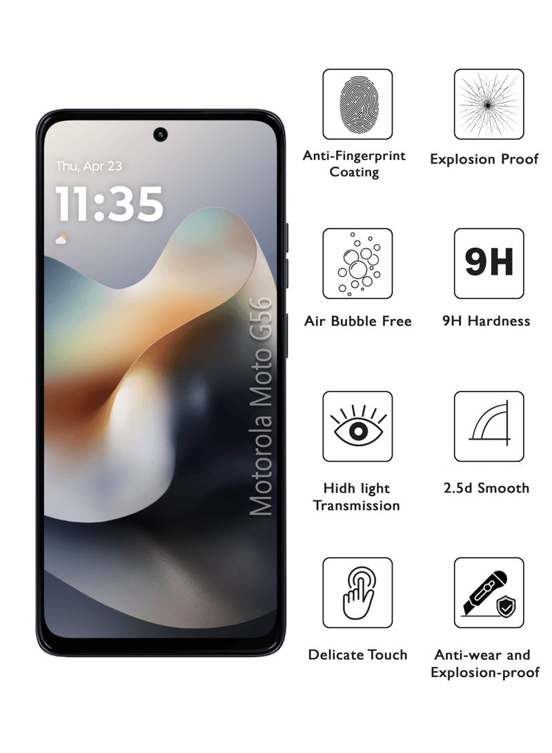 Motorola Moto G56 Screen Protector | Tempered Glass Compatible with Motorola Moto G56| Screen Protector Full HD Quality Tempered Glass Anti-Scratch Edge to Edge Coverage with Easy Installation Kit - Black - Image 2