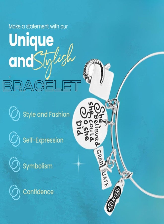 Infinity Collection Graduation Bracelet - She Believed She Could So She Did Graduation Jewelry Gift for Female Graduates, Senior Gifts, Class of 2025 - Image 5