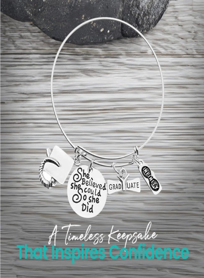 Infinity Collection Graduation Bracelet - She Believed She Could So She Did Graduation Jewelry Gift for Female Graduates, Senior Gifts, Class of 2025 - Image 4