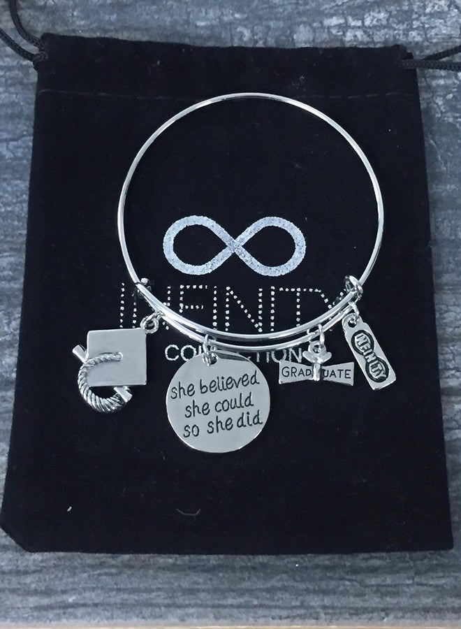 Infinity Collection Graduation Bracelet - She Believed She Could So She Did Graduation Jewelry Gift for Female Graduates, Senior Gifts, Class of 2025 - Image 2
