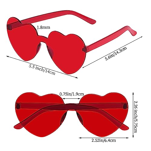 Bantoye 12 Pcs Heart Shaped Sunglasses Colorful Trendy Rimless Sunglass Candy Color Party Favors for Women, Multicolor 1 - Image 2