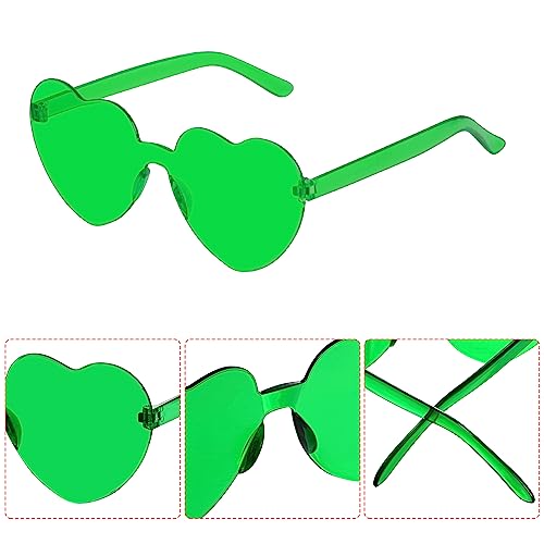 Bantoye 12 Pcs Heart Shaped Sunglasses Colorful Trendy Rimless Sunglass Candy Color Party Favors for Women, Multicolor 1 - Image 3