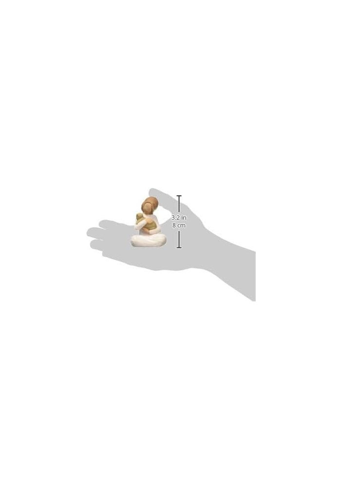 Willow Tree Kindness Girl Figurine - Hand-Painted Resin Sculpture of a Girl Holding a Cat - Image 3