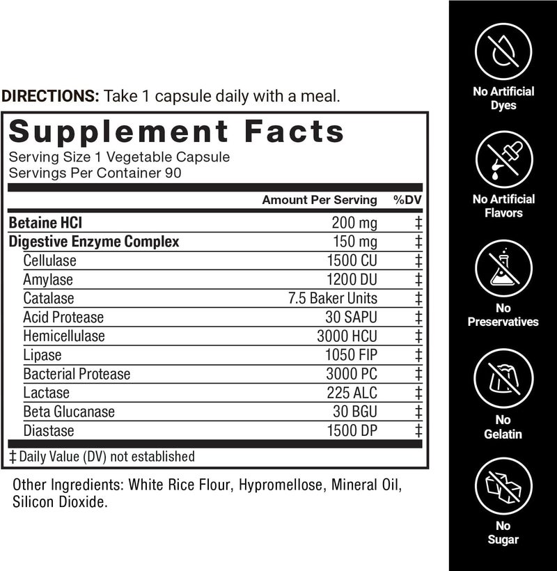 FORCE FACTOR Digestive Enzymes Complex to Support Digestive Health Gut Health and Provide Bloating Relief for Women and Men FullSpectrum 10 Digestive Enzymes NonGMO 90 Capsules - Image 5