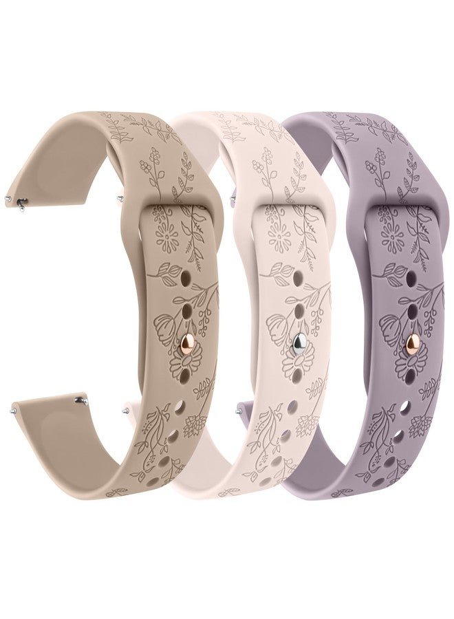 Meliya ID208 Plus Smart Watch Bands, Soft Silicone Sport Quick Released Replacement Strap for Fitpolo/Quican/Aeac/Tensky ID208 Plus Watch Bands (Pink+Starlight+Smoke Purple) - Image 1