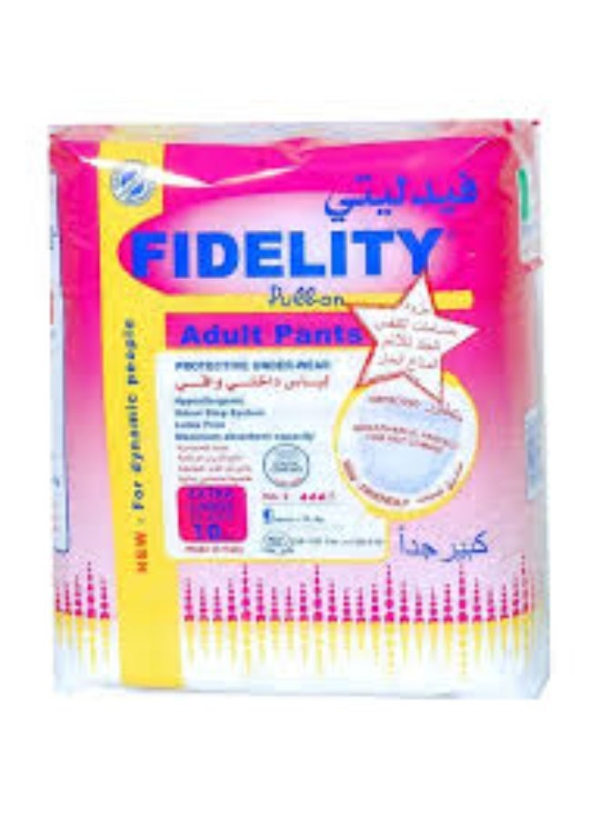 Fidelity Adult Diapers Tape Style Large, 10 Count