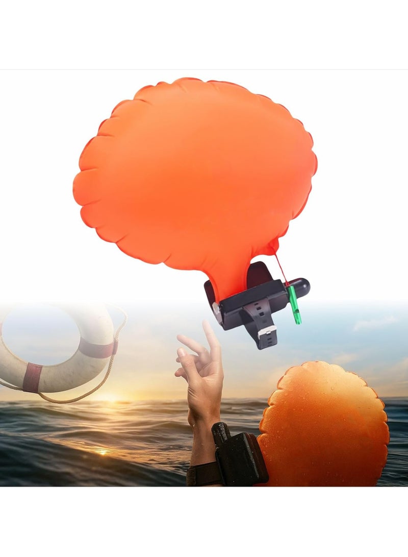 بلان A سوار معصم امن للماء مع وسادة هوائية قابلة للنفخ في ثانيتين باستخدام غاز ثاني اكسيد الكربون، مع صافرة معدنية وبوصلة قابلة لاعادة الاستخدام مع شنطة صغيرة و2 علبة غاز احتياطية - Image 5