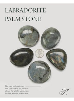 Kalifano KALIFANO Labradorite Palm Stone with Healing & Calming Effects - High Energy Labradorita with Information Card - Reiki Worry Crystal Used for Cleansing and Protection  - Image 4