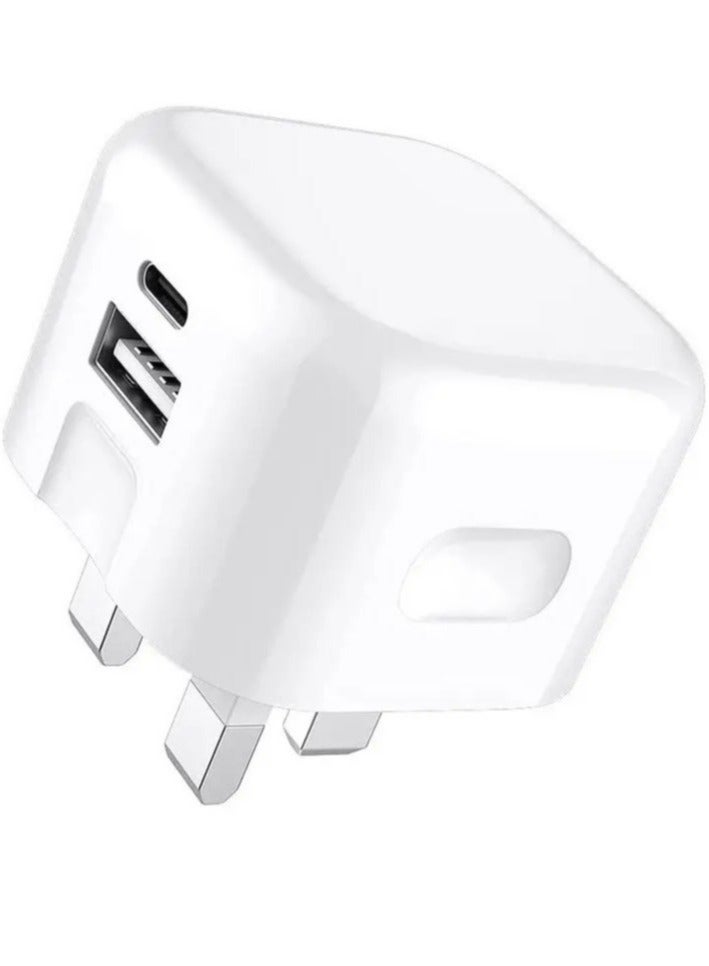 Dual Ports USB Type C Fast PD Power Charger Adapter 20W - Image 1