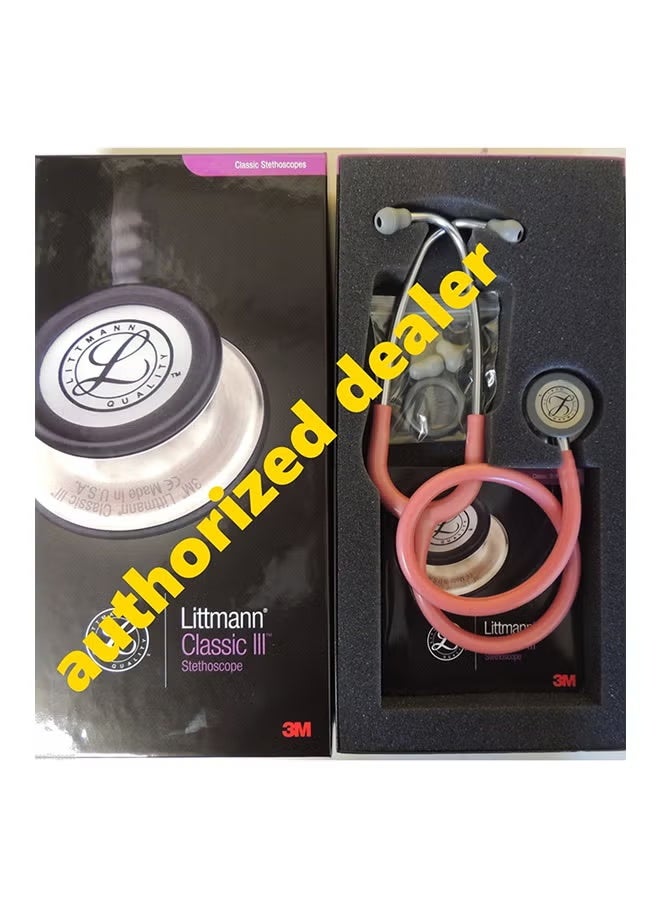 3M Littmann Classic III Monitoring Stethoscope, Pearl Pink Tube（5633） - Image 2