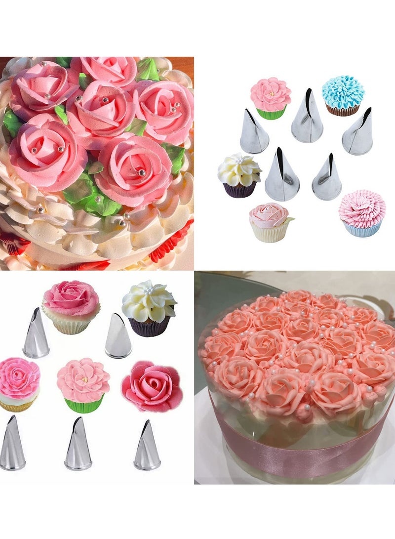 SOLARAE طقم نصائح تزيين الكعك من الفولاذ المقاوم للصدأ فوهة الورد كريمة الزبدة أدوات تزيين الكعك طقم أدوات الخبز - Image 3