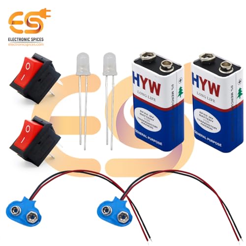 Electronicspices Electronic Spices Simple DIY Project Combo of Fan/Switch/Motor/Battery Clip and led/9v Battery - Image 3