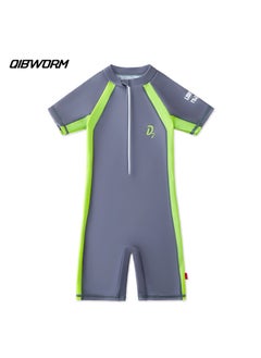 Kids 2024 Full Body Swimsuit Sun Protection Boys Surf Suit Modern Grey Swimsuit