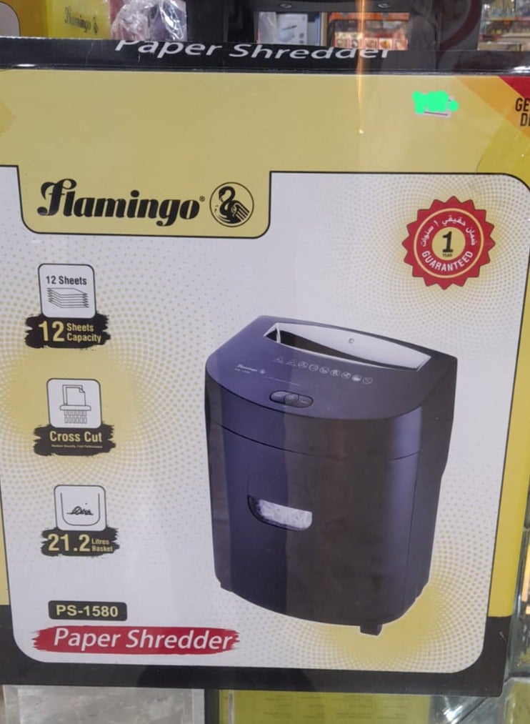 Flamingo Paper Shredder for Home Use, 12-Sheet StripCut Home Office Shredder, CD/Credit Card Shredder Machine with Overheat Protection - Image 3