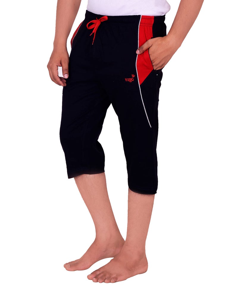 VEGO Mens Capri, 3/4, Three By Fourth, Three Quarter Navy - Regular Fit, 4XL - Image 3