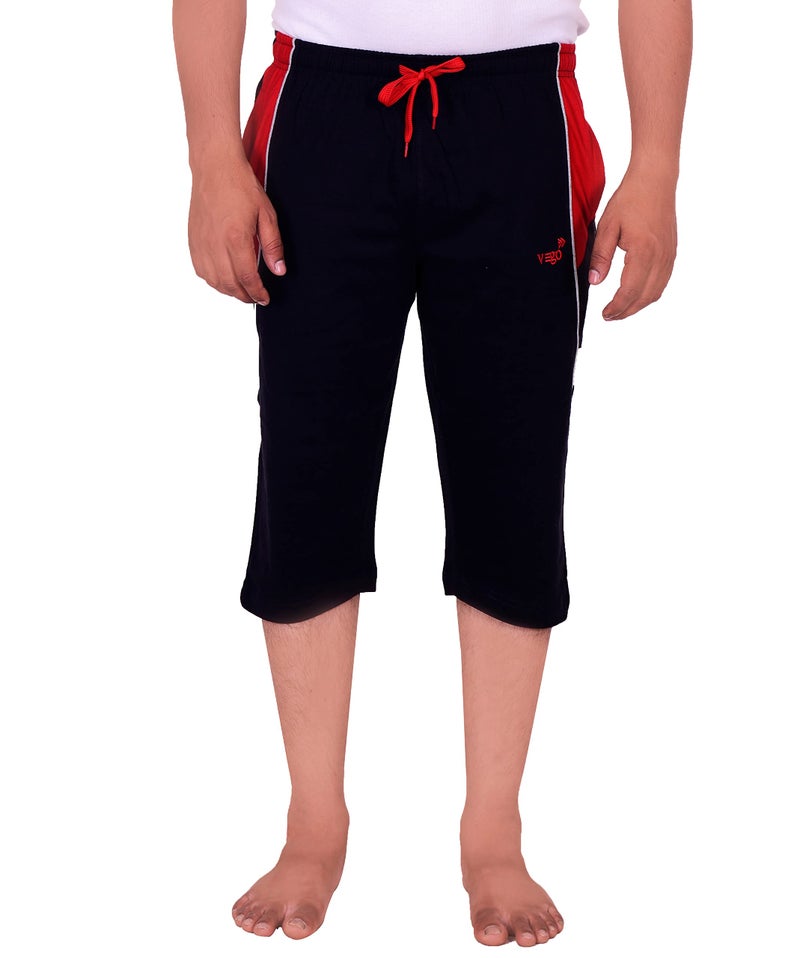 VEGO Mens Capri, 3/4, Three By Fourth, Three Quarter Navy - Regular Fit, 4XL - Image 2