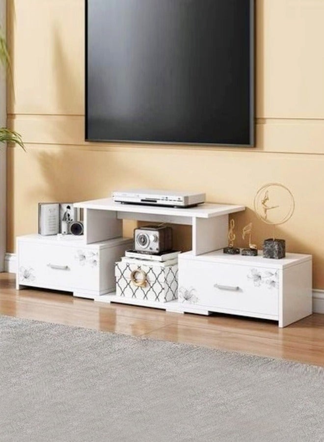 fashionhome Contemporary TV Rack Sleek Storage Solution for Your Entertainment Center Size 130x33x26cm - Image 1